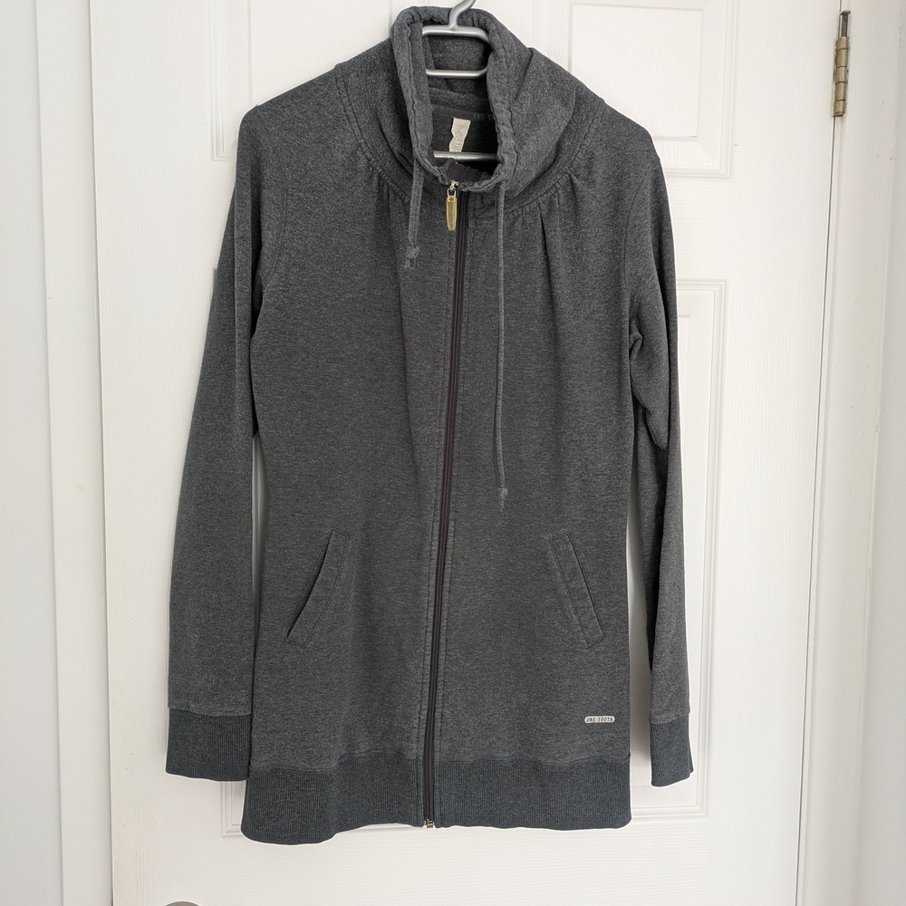 Women's Charcoal Gray Zip Funnel Neck Jacket